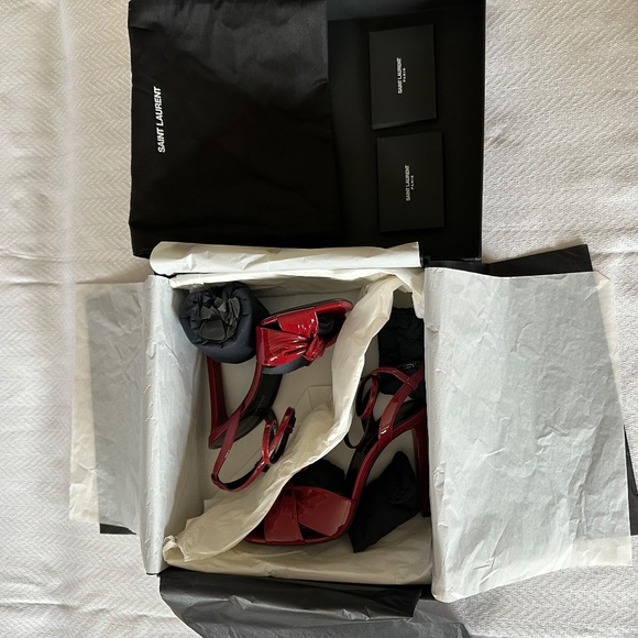 Saint Laurent Vernice Baltimora High Heeled Sandal, Hot Red, 37 - Picture 5 of 16